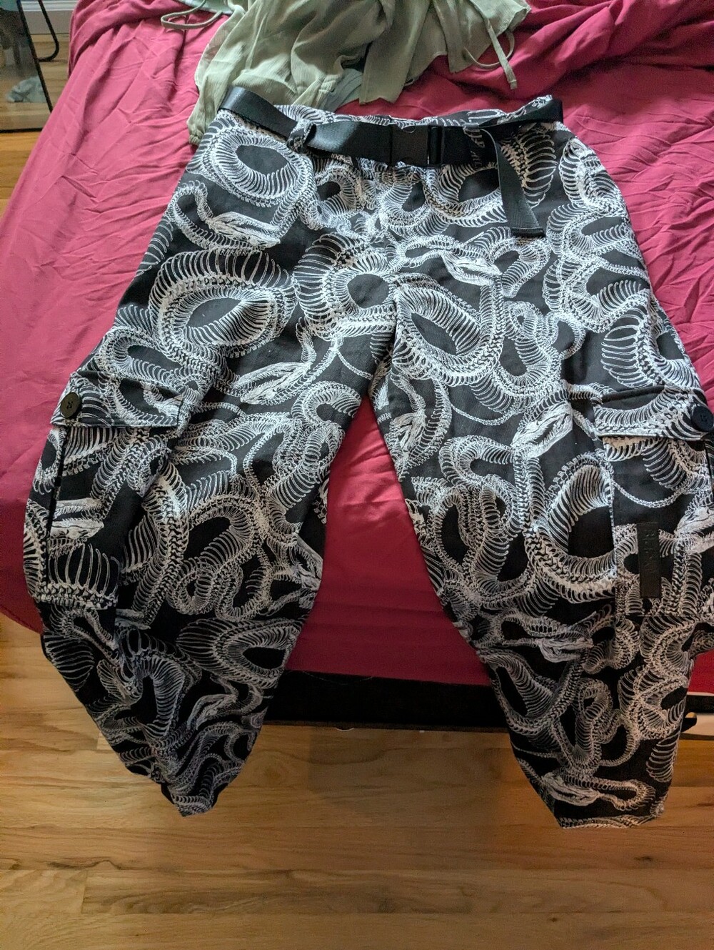 Blackmilk Snake Skeleton Cargo Pants